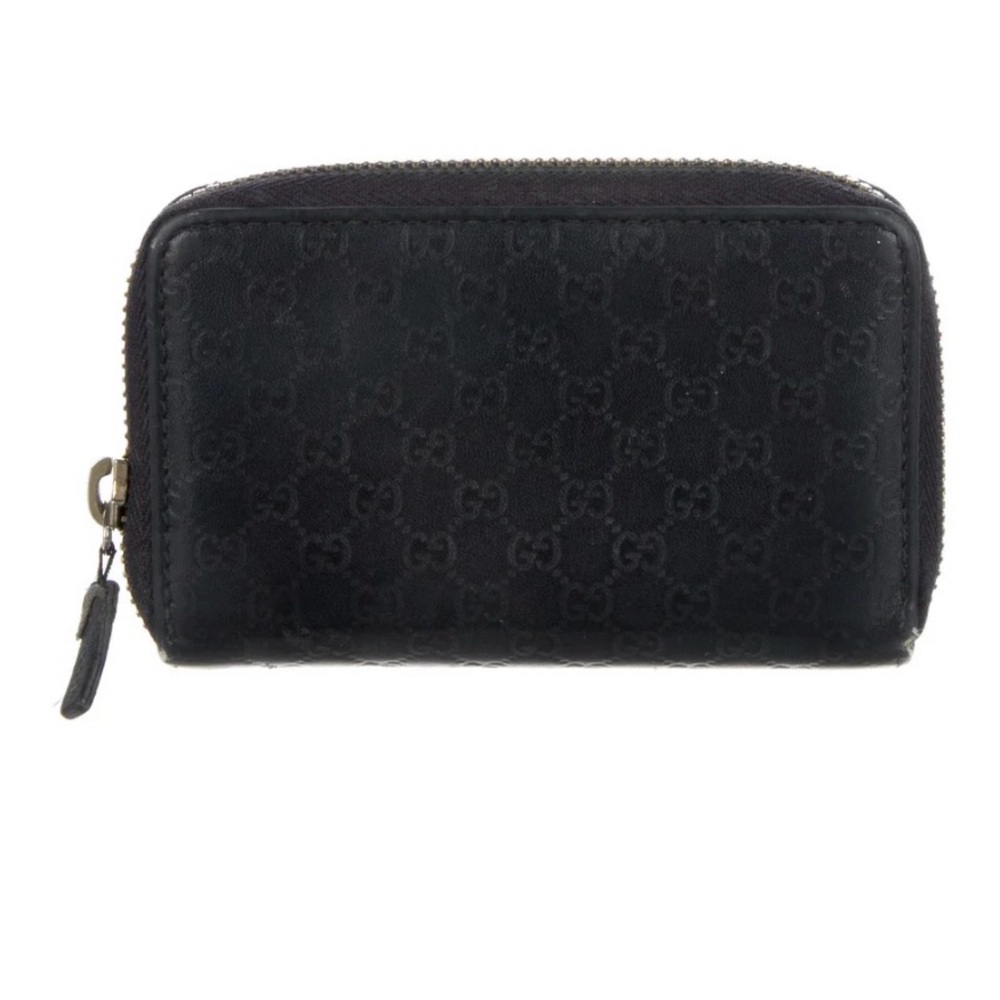 Gucci Black Monogram Zip Wallet